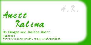 anett kalina business card